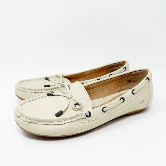 Boc Born Concept Cream Boat Loafers 7.5M Slip On Moccasin Preppy Nautical 90s - Picture 2 of 14